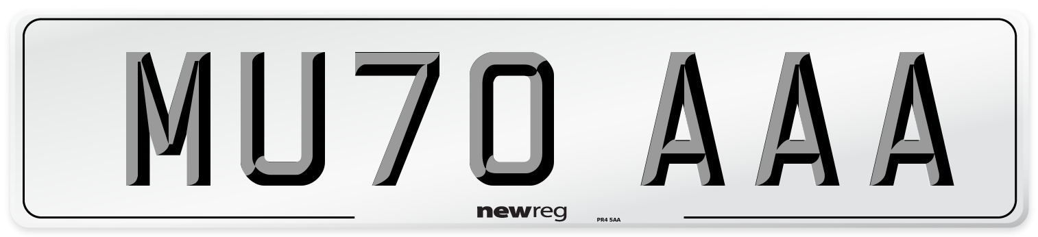 MU70 AAA Number Plate from New Reg